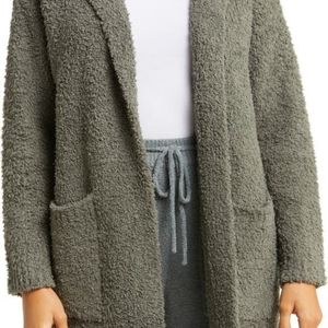 BANGER!!@ BAREFOOT DREAMS CARDI BOUCLE KNIT Olive Green